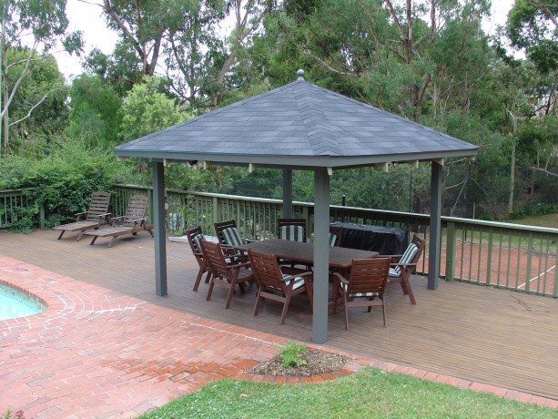 IKO Marathon Dual Black Asphalt Shingle Eltham DIY Gazebo IKO Marathon dual Black three tab slate look roof tiles